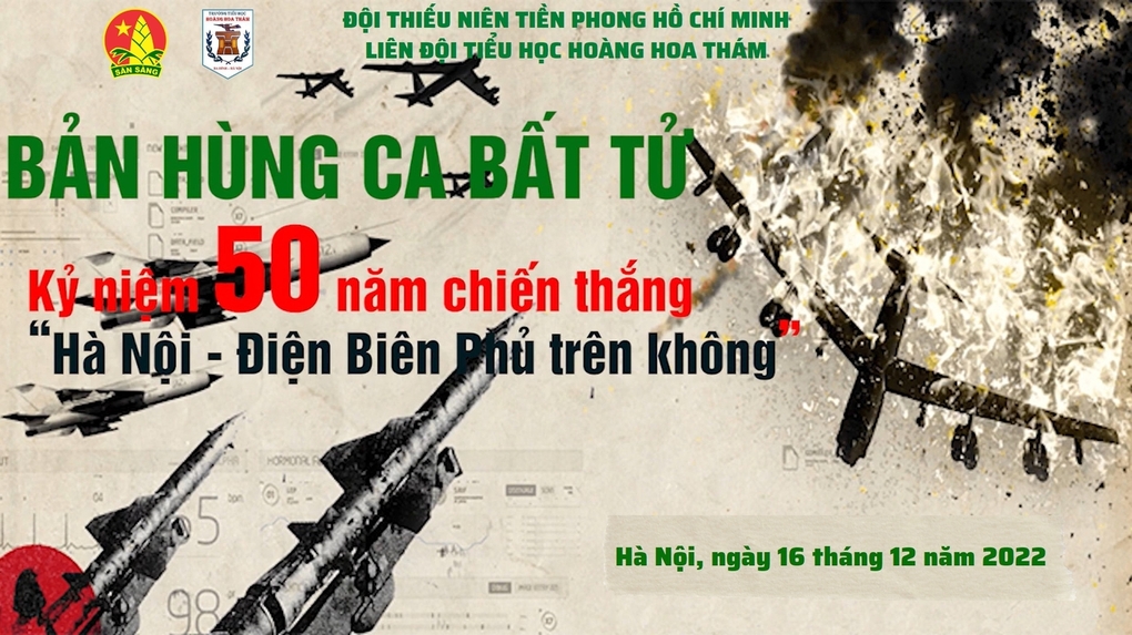 Chùm hoạt động sinh hoạt truyền thống kỷ niệm 50 năm chiến thắng “Hà Nội - Điện Biên Phủ trên không” của Liên đội trường Tiểu học Hoàng Hoa Thám
