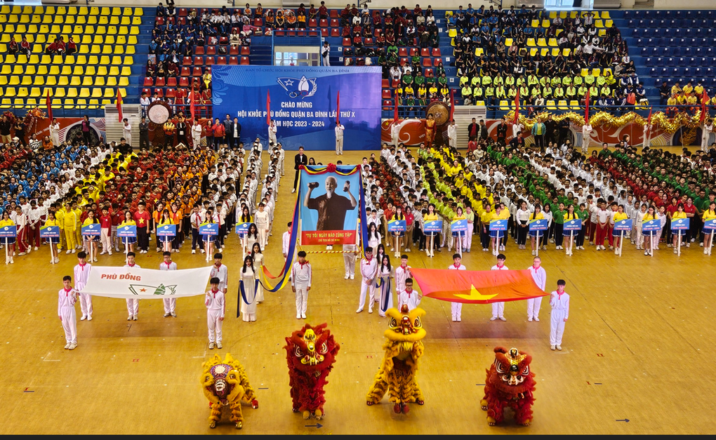 Trường Tiểu học Hoàng Hoa Thám tham dự Lễ Khai mạc Hội khỏe Phù Đổng quận Ba Đình lần thứ X