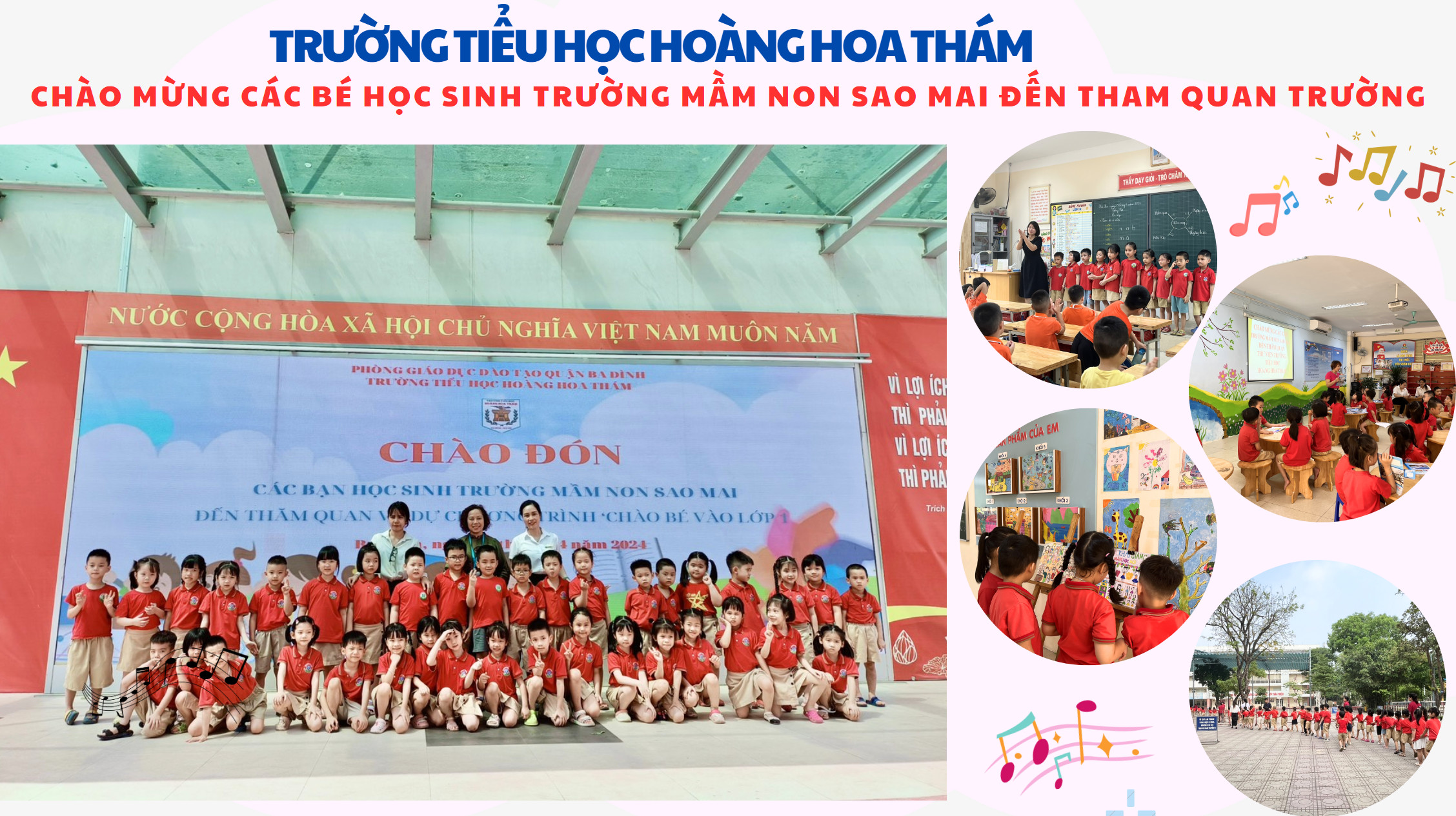 Trường Tiểu học Hoàng Hoa Thám chào đón các bé học sinh Mầm non  Sao Mai đến tham quan trải nghiệm